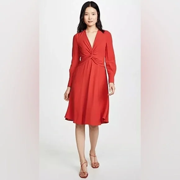 NWT EQUIPMENT Faun Twist Knot Red Aura Dress Size 6 - Picture 4 of 13